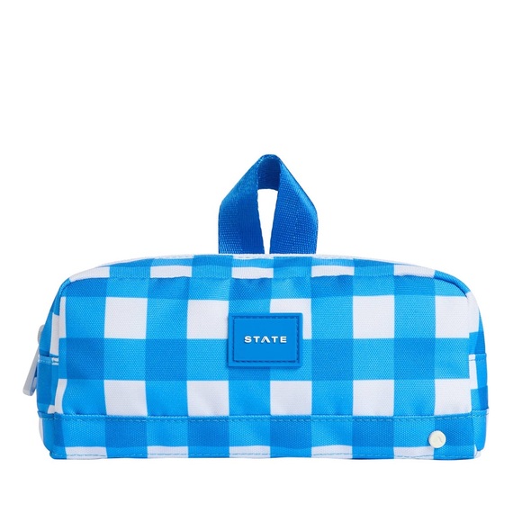NWT STATE Bags Clinton Pencil Case in Gingham - Picture 1 of 5